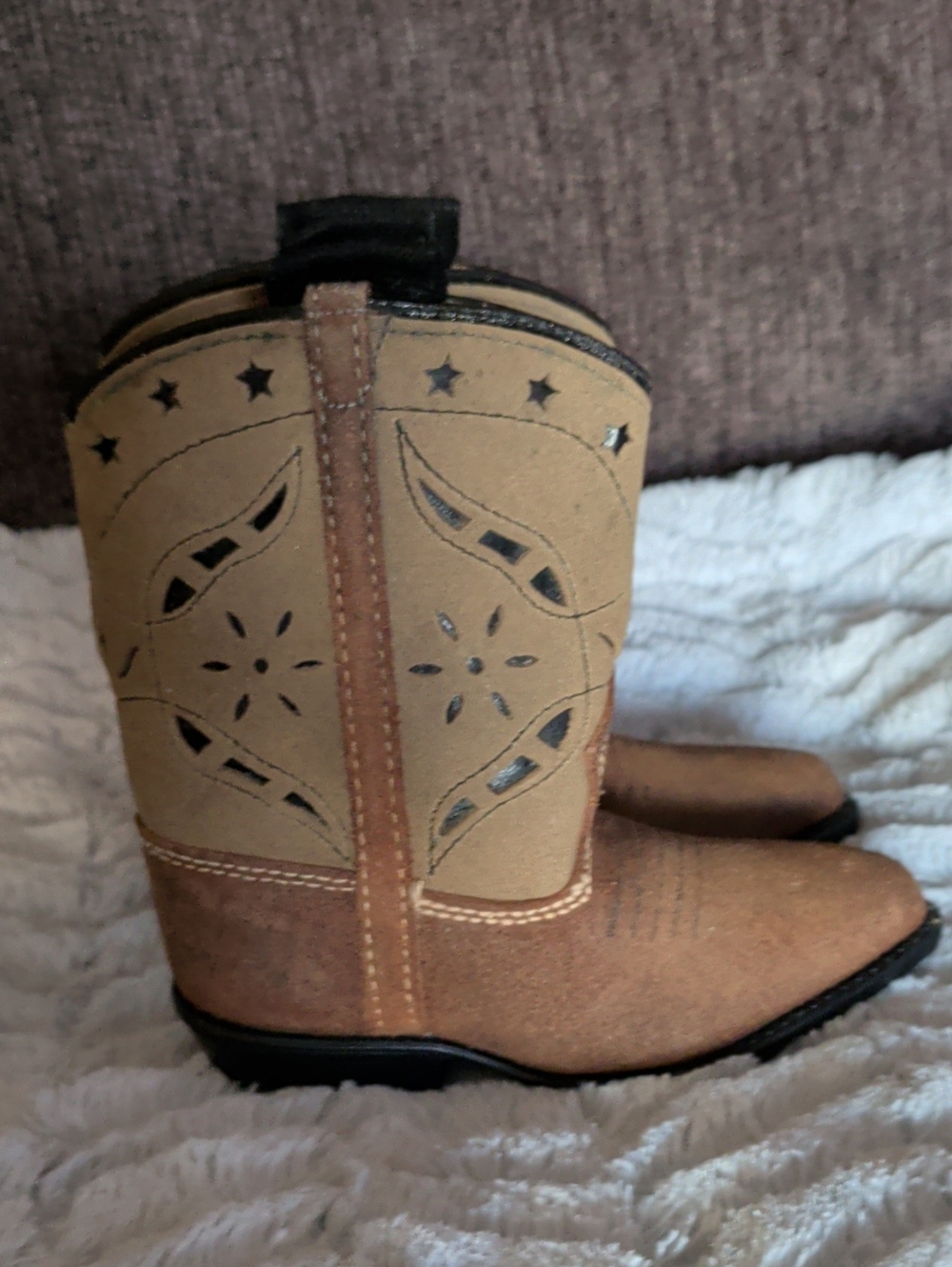 Kids Tan Western Cowboy Boots - Tan